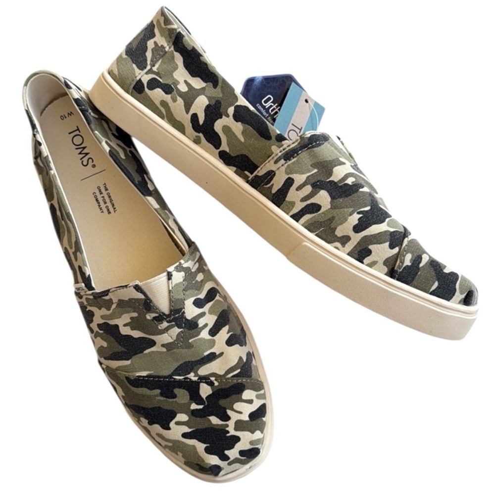 NWT Toms Alpargata Cupsole Olive
Camouflage Slip On Sneaker Flats Size 10